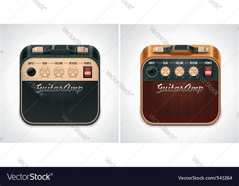Guitar Amplifier Square Icon Royalty Free Vector Image