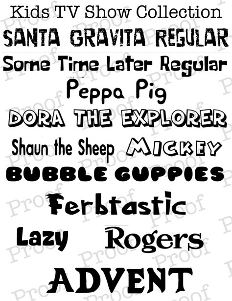 Kids Tv Show Fonts Collection Great For Use With Cricut Etsy