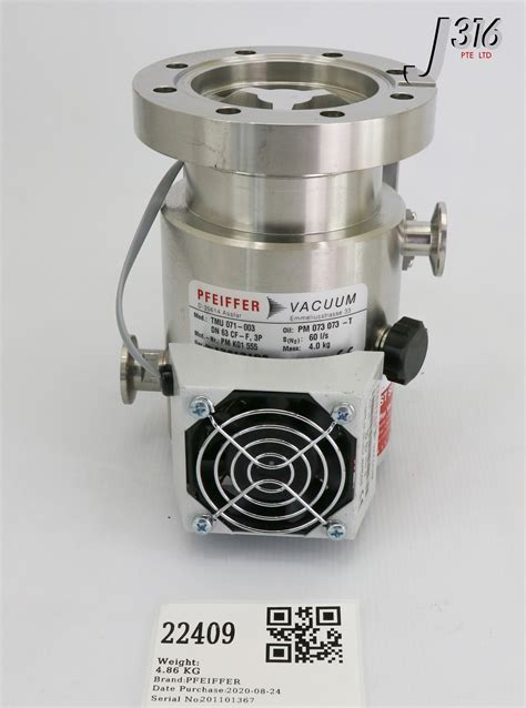 22409 Pfeiffer Turbo Molecular Pump W Controller Tc 600 And Pm Z01 253 G