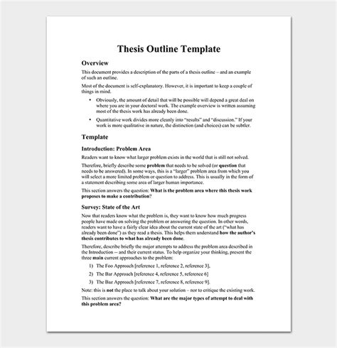 18 Thesis Outline Templates And Examples Word Pdf Format