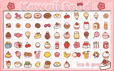 Kawaii Food ~ Icons N Png By Galaxia Hermoxitah On Deviantart