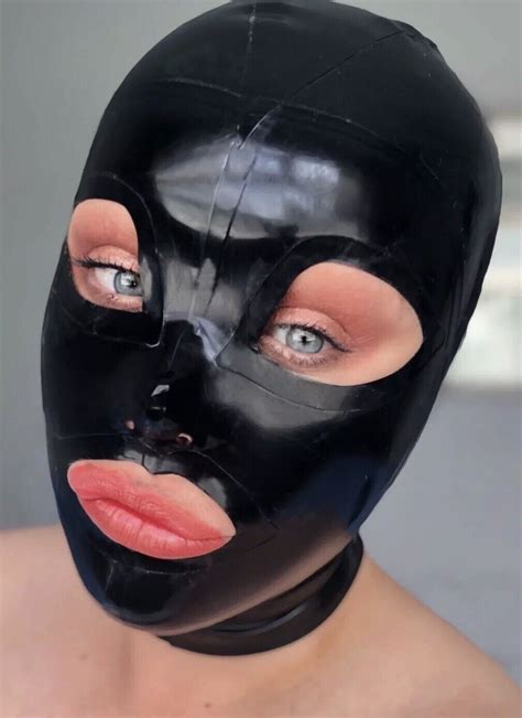 Latex Gummi Rubber Hood Mask Plain Hood With Zip Pick Size And Colour Ebay