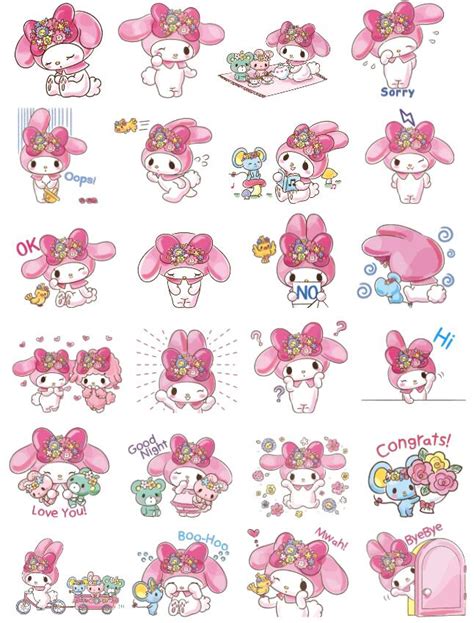 Cute Melody Sanrio Stickers