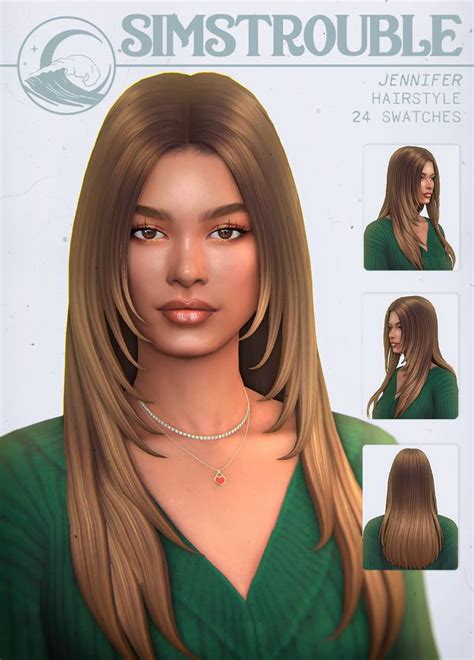 Jennifer Hairstyle By Simstrouble Simstrouble Sims Hair Sims 4