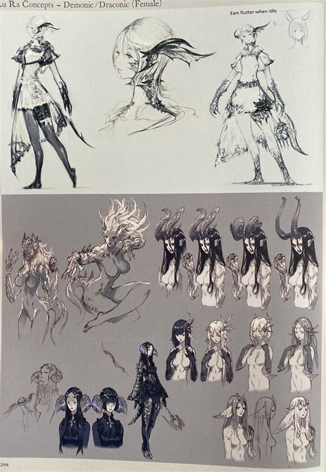 Au Ra Early Concept Arts Demonic And Draconic R Ffxiv