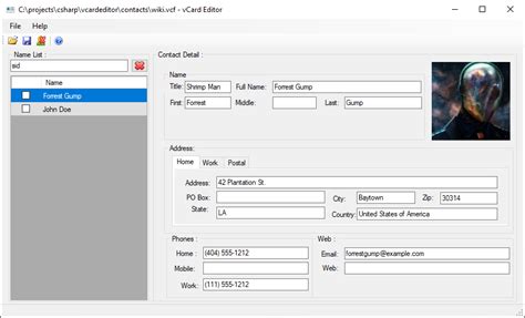Github Abdelkadervcardeditor Simple Vcard Vcf File Editor