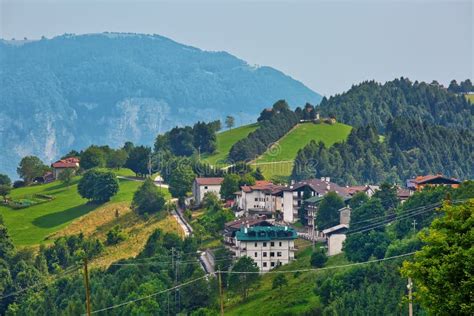 Panoramic View To Village In Asiago Plateau Vicenza Italy Stock Image