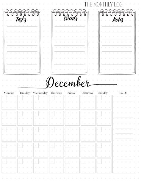 Bullet Journal Monthly Log With Free Printable Templates