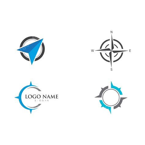Compass Logo Template Vector Icon Illustration Ship Discovery