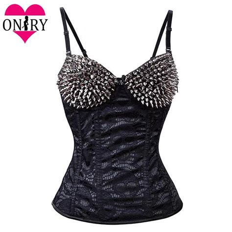 Black Skull Net And Silver Rivet Bra Corset Push Up Sexy Corsets And