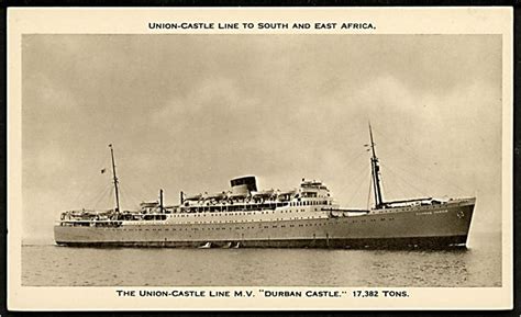 Durban Castle M S Union Castle Line England Postkort Ubrugt
