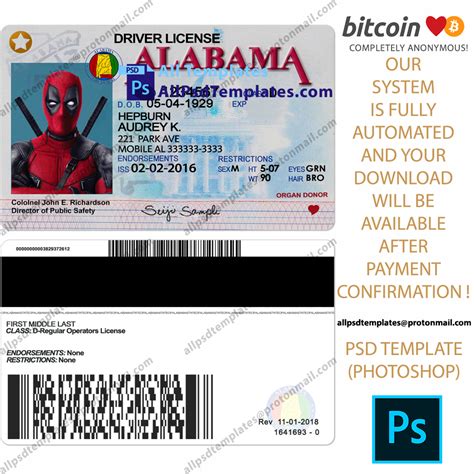 Alabama Driver License Template All Psd Templates