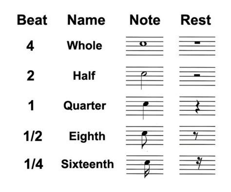 Types Of Rests In Music Whole Half And Quarter