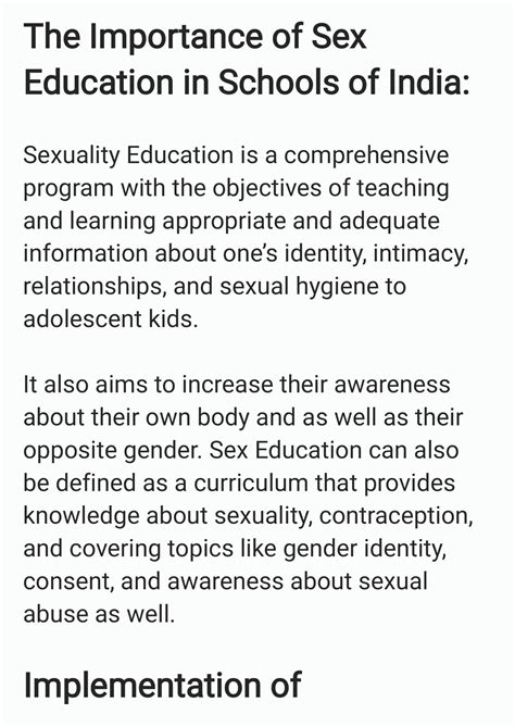 Solution Importance Of Sex Education In Schools Of India Studypool