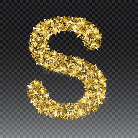 Gold Glittering Number Fivevector Shining Golden Font Figure Lettering