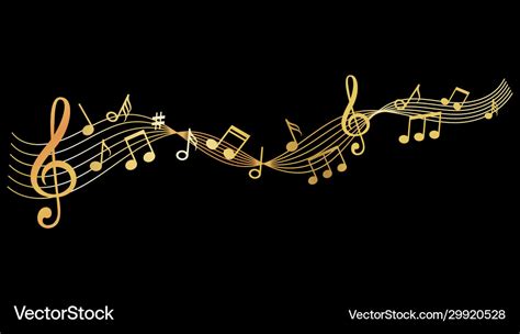 Gold Music Notes Background Royalty Free Vector Image