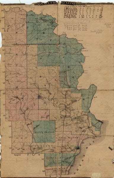 map of oconto and marinette counties map or atlas wisconsin historical society