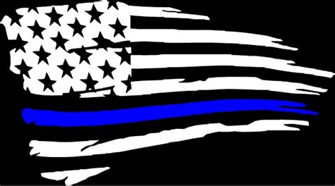 Weathered Thin Blue Line American Flag Decal Sticker 96