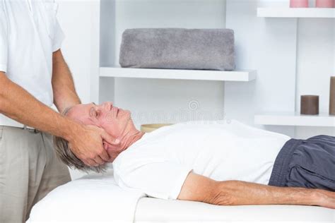 Man Receiving Head Massage Stock Photo Image Of Healthcare