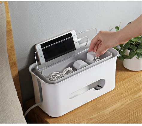 Power Cable Boxes Cord Management Organizer Plastic Storage Box Storage