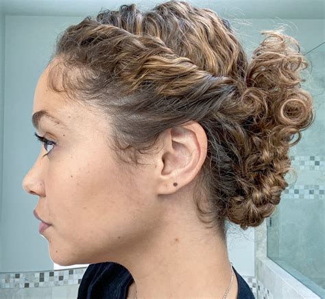 Curly Hair Updo Tutorial Double Braided Low Bun Curl Magazine