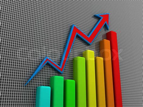3d Growing Business Graph Stock Image Colourbox
