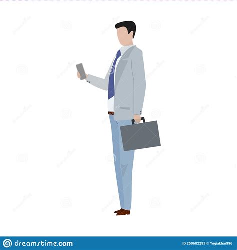 Business People Illustration Reading A Text Message Illustration Stock