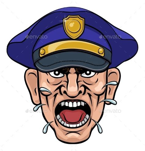 Angry Policeman Police Officer Cartoon Vectors Graphicriver