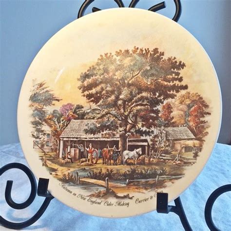 Vintage Currier And Ives Decorative Plate Autumn In New Etsy