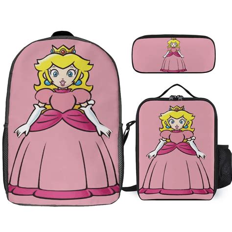 Mua Girls Princess Peach Backpack Diagonal Lunch Bag Pen Case Set