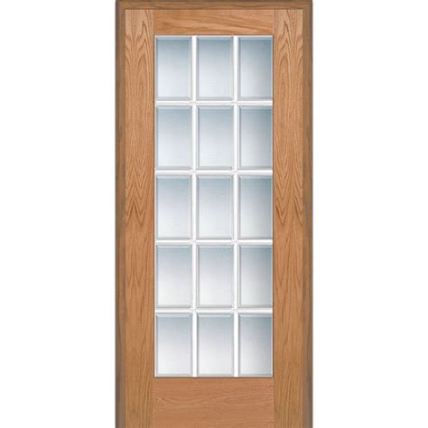 National Door Company Z020003l Unfinished Red Oak Wood 15 Lite True