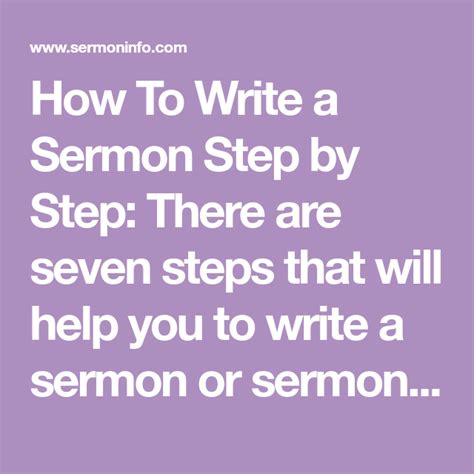 How To Write A Sermon Step By Step How To Prepare A Sermon Sermon
