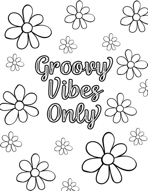 Groovy Coloring Sheet Printable Etsy