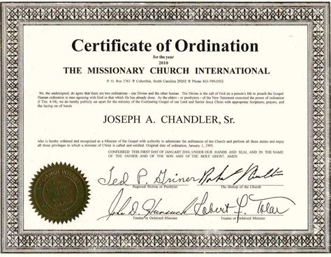 Printable Ordination Certificate Printable Templates