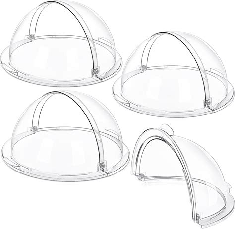 yungyan 4 pack 16 inch clear plastic cake cover roll top dome cover 8 tall