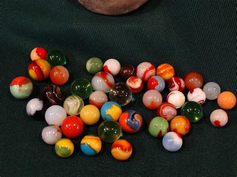 Akro Agate Marbles 1933 Chicago Exposition Indian Head Marbles Bag Set