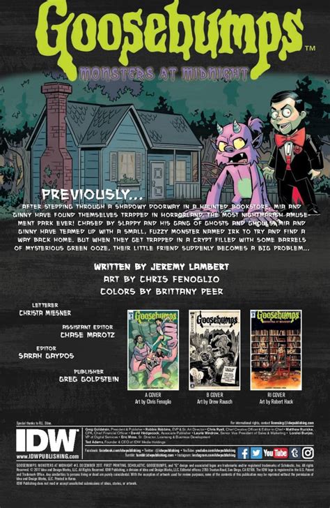 february 14th idw previews goosebumps monsters at midnight 3 and more nerdspan