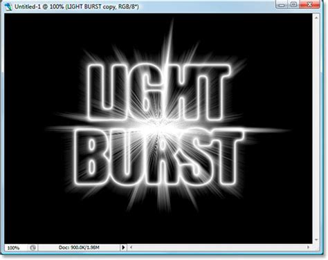 Light Burst Text Effect Photoshop Tutorials