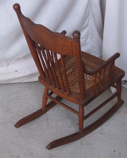 Antique Childs Rocking Chair With Cane Seat Antique Poster