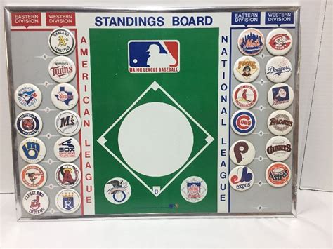 Vintage Mlb Baseball Magnetic Standings Board 1989 23 Fridge Magnets