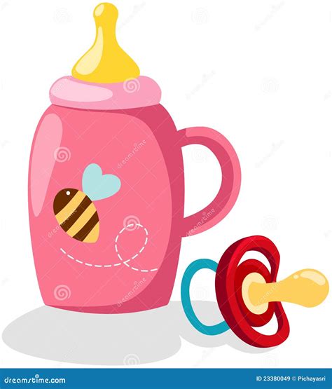 Baby Bottle And Pacifier Stock Vector Illustration Of Diaper 23380049