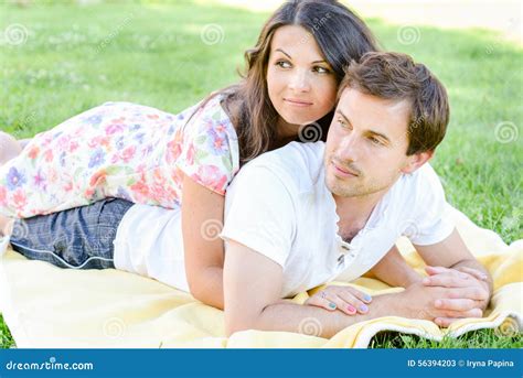 Happy Loving Young Couple Outdoors Stock Image Image Of Happy