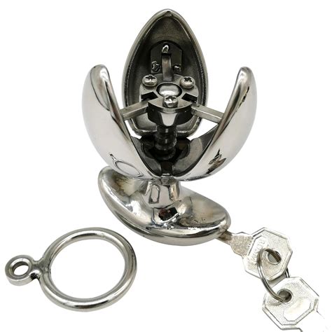 Happygo Stainless Steel Anal Lock Anal Vaginal Dilator Openable Anal Plugs Heavy Anus Beads Lock