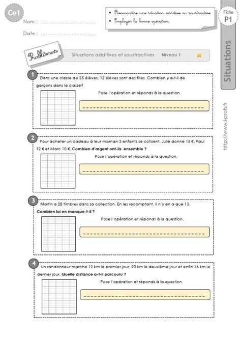 Ce1 Cycle2 Problemes Corriges Situations Additives Et Soustractives