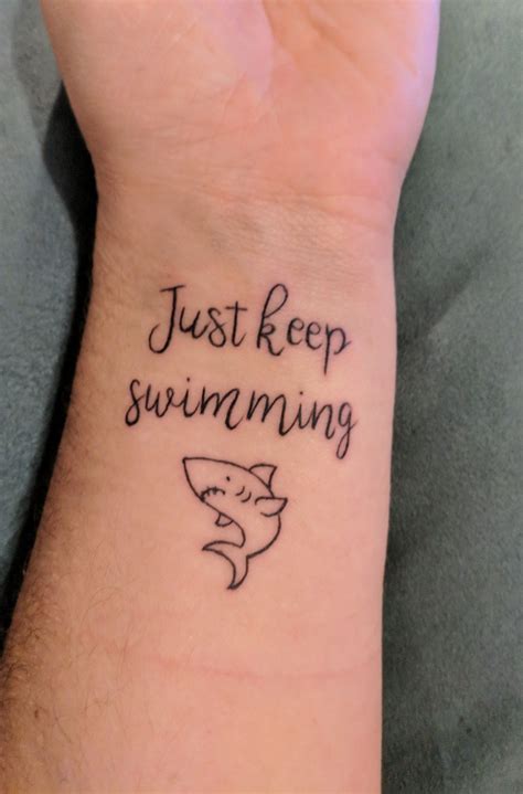 The popular sculpture was temporarily moved in late 2019 for some restorations. Just keep swimming, shark tattoo | New tattoos, Shark ...