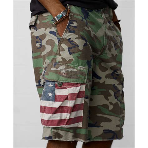 Lyst Denim And Supply Ralph Lauren Cut Off Military Camo Cargo Shorts
