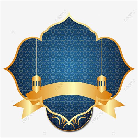 Gambar Bingkai Islamic Vektor Desain Biru Yang Indah Bingkai Islami