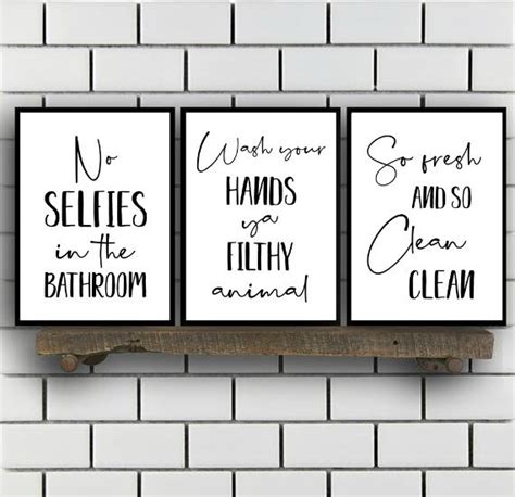 Funny Bathroom Wall Decor Set Of 6 Humourous Washroom Prints Etsy Canada