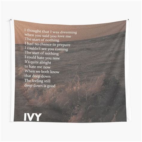 Frank Ocean Blonde Ivy Poster Tapestry For Sale By Pilowtek Redbubble