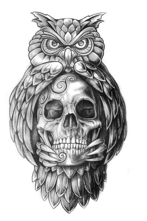 Tatuaje Tattoo Calavera Búho Skull Owl Owl Skull Tattoos Skull
